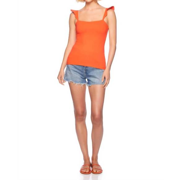 NEW SUSANA MONACO ruffle strap top in paw paw - Picture 1 of 4